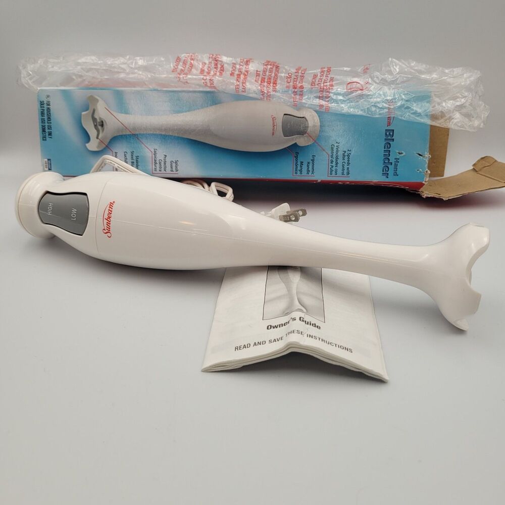 2001 Sunbeam Hand Blender 100 Watts 2 Speeds Pulse Control #HB100 Tested Works